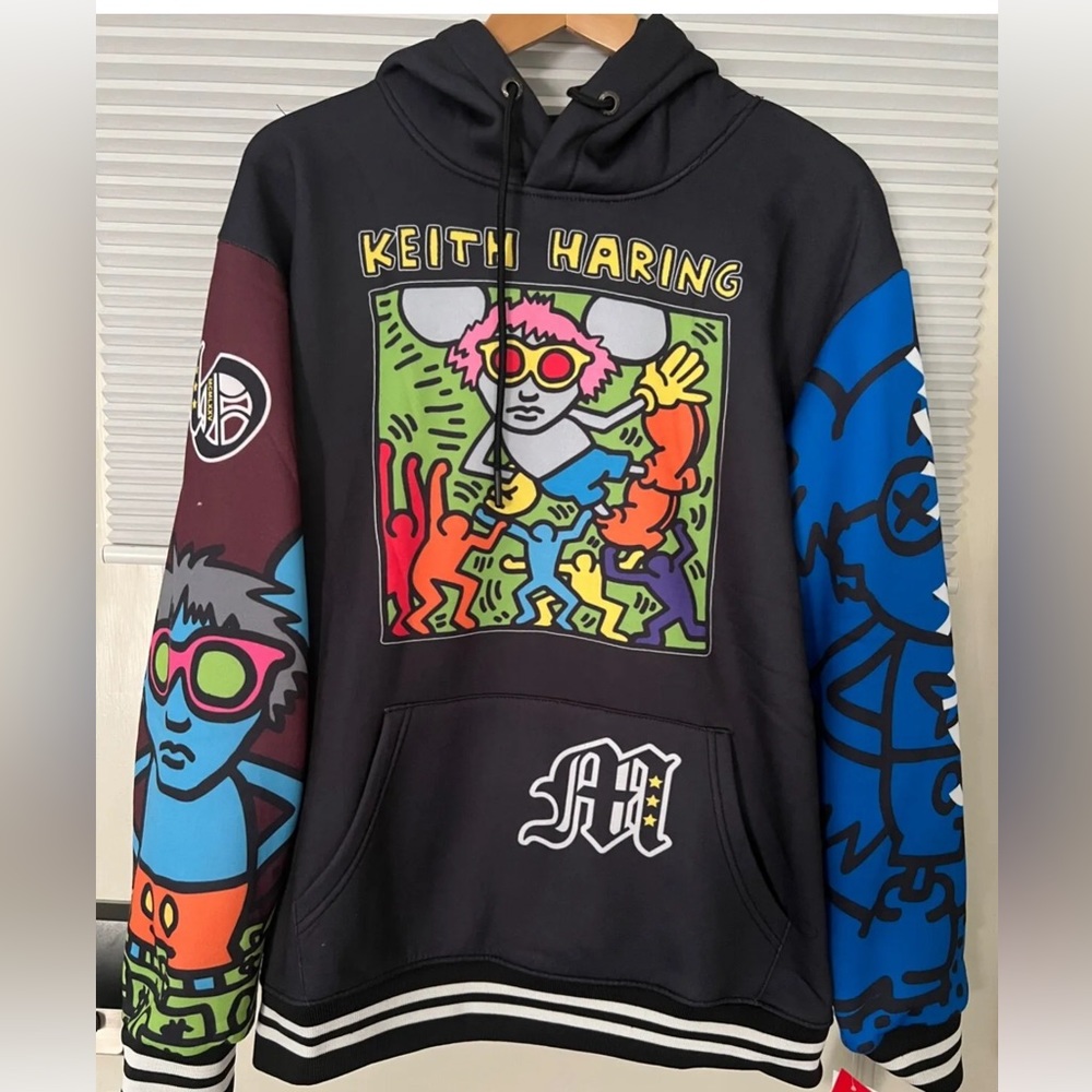NWT Keith Haring Members Only Andy Mouse Art Hoodie Jacket Mens XL